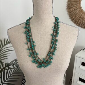 🪴$5/25🪴 NWT Multi Strand Turquoise Teal Beaded Necklace